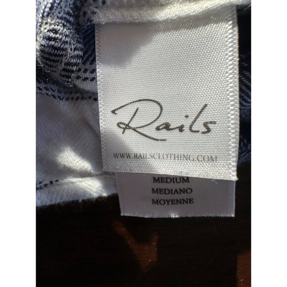 Rails Women's Medium Hunter Navy White Buffalo Plaid Shirt Button Down - Picture 5 of 7